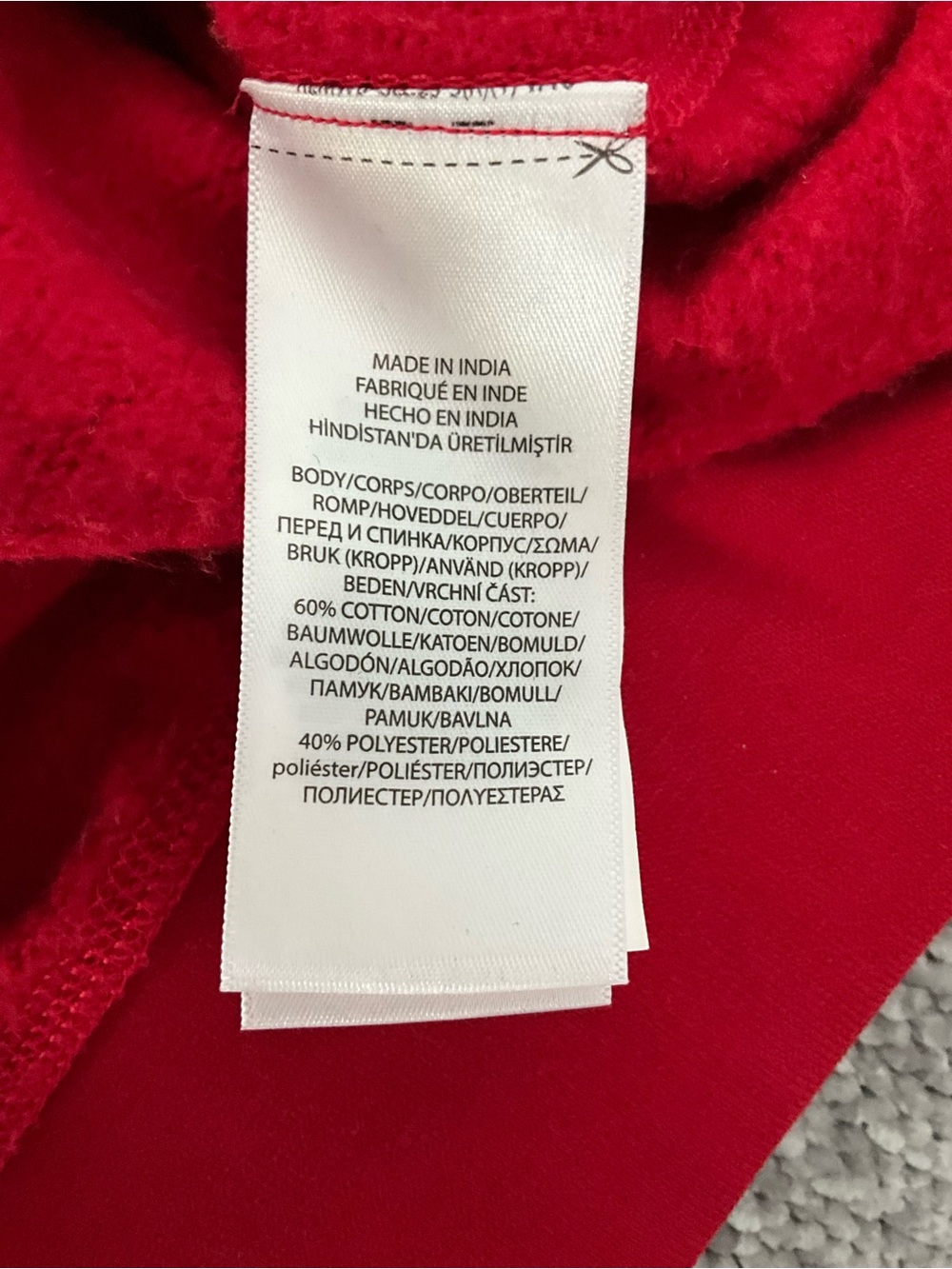 Ralph Lauren Red Crewneck Sweatshirt with Navy Pony Logo - Picture 4 of 4